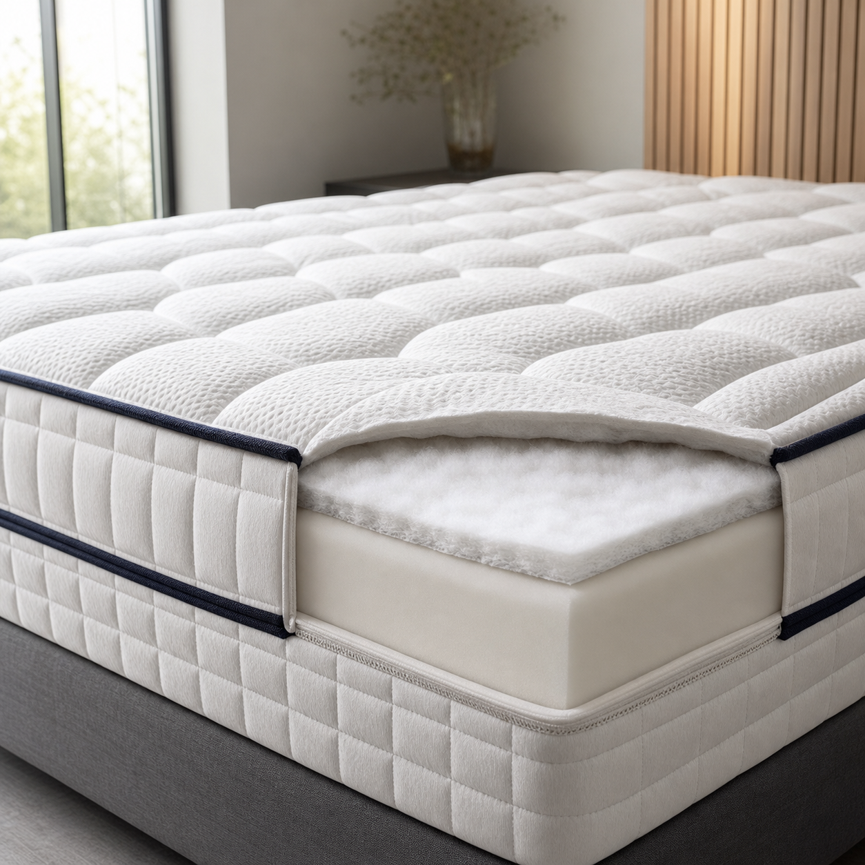 Mattress comfort layer with fiber filling